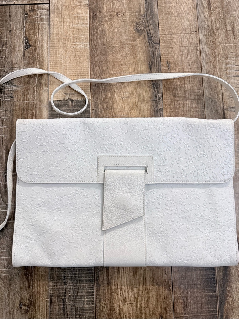 Furla made in Italy white embossed Leather Crossbody Bag - Classic Women's